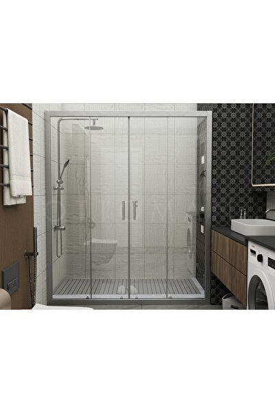 Ottoman Banyo & Duşkabin İki̇ Duvar Arasi Parlak Krom Şeffaf H:190 Duşakabi̇...