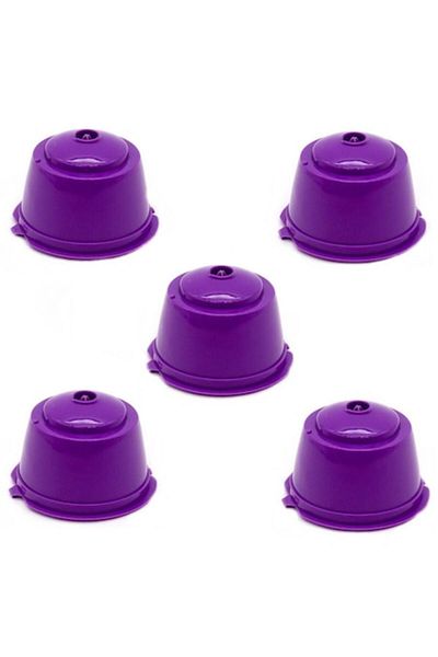 motor starter Set 5 Capsule cafea, reutilizabila, reincarcabila, compatibil Dolce Gusto, violet