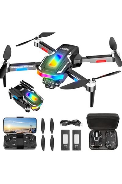 Cesiro Drone with 4K camera, GuKKK mini drone with 2 HD cameras, foldable FPV live broadcast drone, camera