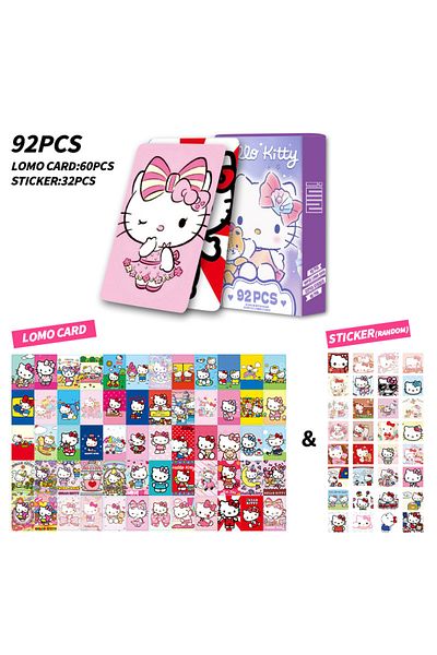Miniso Hello Kitty 60pcs Boxed Sanrio Hello Kitty Cinnamonroll Kuromi Game Interactive Card Cartoon Anime P