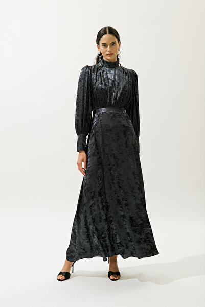 Manuka IŞILTILI ABİYE ELBİSE GECE MAVİSİ