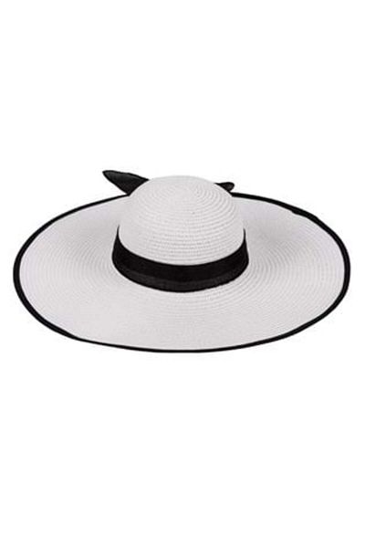 OEM White Hat with Black Ribbon for Women