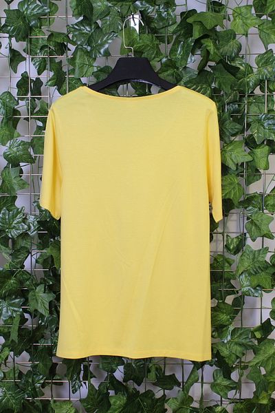 YXL COLLECTION Tricou pentru mamă cu mânecă scurtă cu imprimeu cu sclipici din Lycra Plus Size - Galben