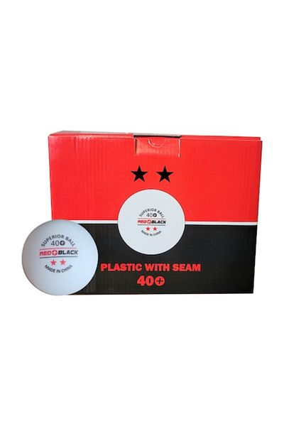 Red Plus Black High-Quality 2-Star Table Tennis Balls 40+, Red & Black, Box of 72
