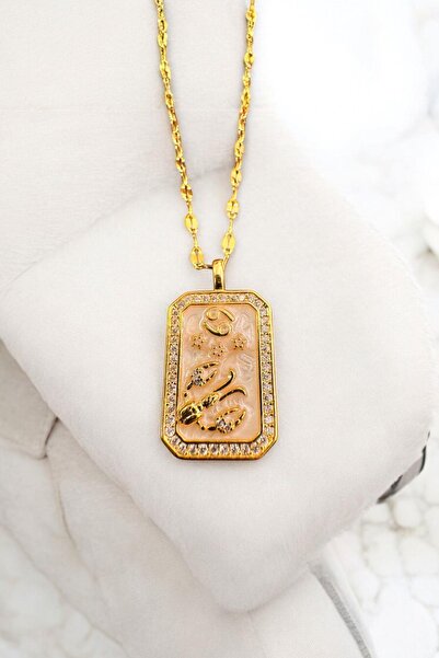 Raneel Kazançlı Alışveriş Cancer Zodiac Sign Gold Color Plated Steel Necklace...