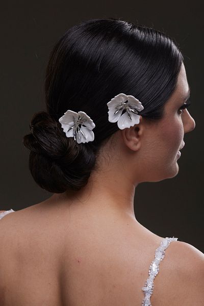 Hayalperest boncuk Simple and Stylish Double Bridal Flower Hairpins