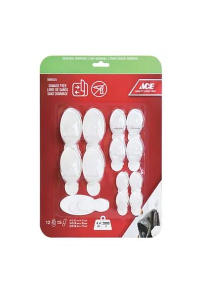ACE Adhesive Hook Value Pack (12 Pc., Clear)