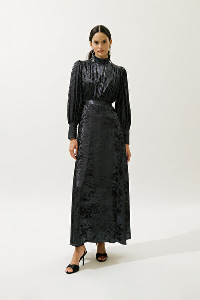 Manuka IŞILTILI ABİYE ELBİSE GECE MAVİSİ