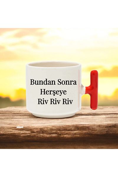 BB TRADE After This, Everything Else with Rivriv Design Red t Handle Ceramic Printed Mug 250 ml