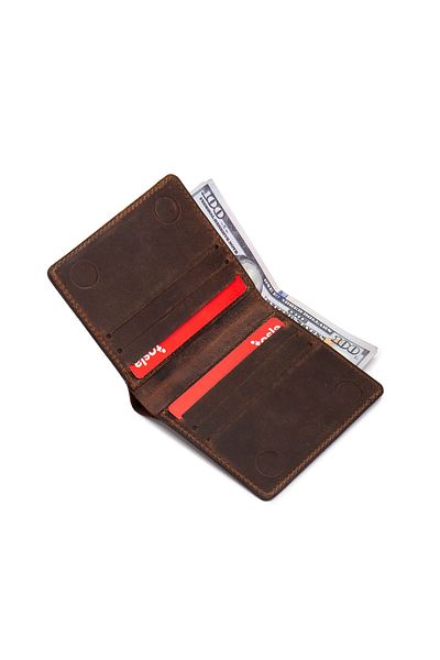 Niki Leather Fargo Genuine Real Leather Brown Wallet with Coin Compartment Card Holder and Magnet Closure