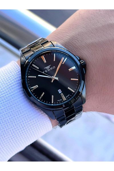 FERRO Steel Cord Engagement and Groom Watch 2 Years Warranty 3 Atm Water Resistant Men Wristwatch 11551A5