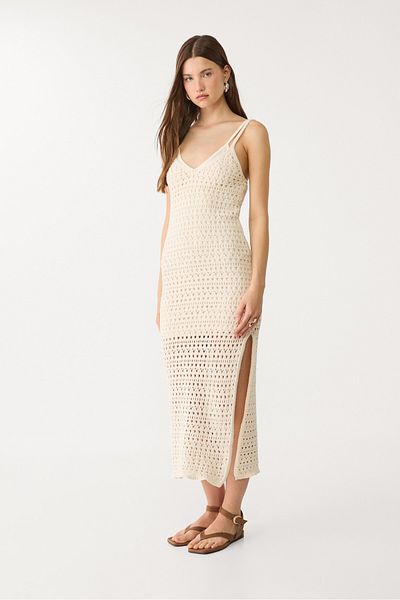Stradivarius Long crochet dress