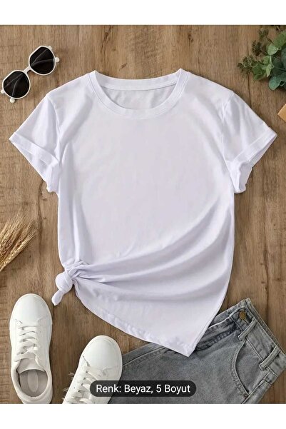 UYN SPORT Λευκό μπλουζάκι από βαμβακερό γιακά ποδηλάτου Unisex