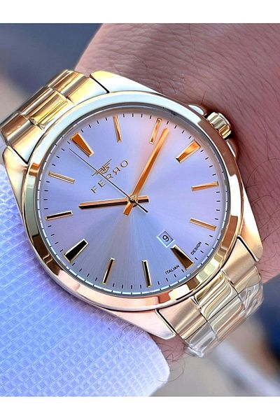 FERRO Steel Cord Engagement and Groom Watch 2 Years Warranty 3 Atm Water Resistant Men Wristwatch 11551A6