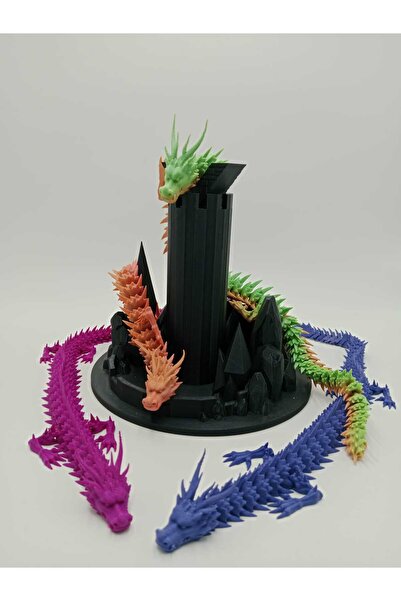 "Ejderhanın Gözcü Kulesi - Renkli 3D Model"