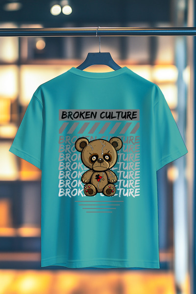 BookOrBook Μπλουζάκι Broken Culture 100% βαμβάκι Premium Quality Back με τύπωμα