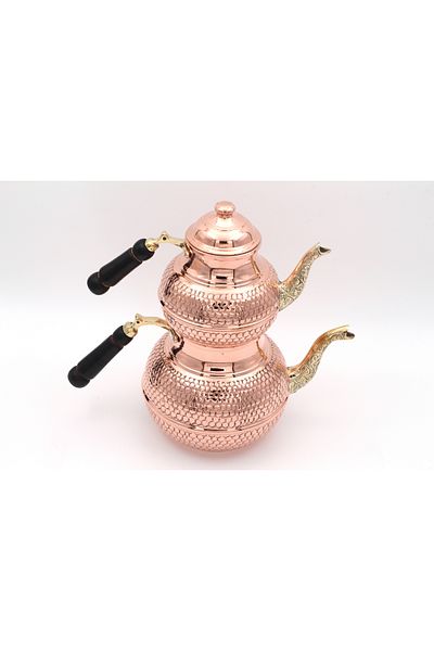 ANTEPSEPETİ Heavy Tea Pot with Copper Petekli̇
