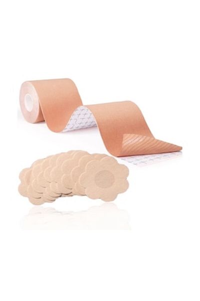 EBA Set Breast Taping Band with Support and Silicone Patches, Hypoallergenic, 5m