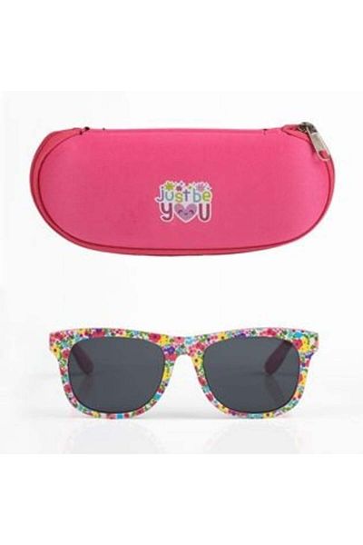 OEM Set ochelari de soare cu ramă florală roz și carcasă roz pentru copii