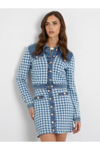 Guess Tweed Kadın Jean Ceket