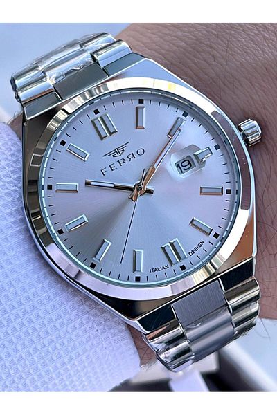 FERRO Steel Cord Engagement and Groom Watch 2 Years Warranty 3 Atm Water Resistant Men Wristwatch 11386A2