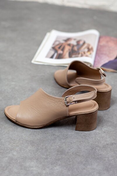 Adım Adım Women's Genuine Leather Heeled Sandals