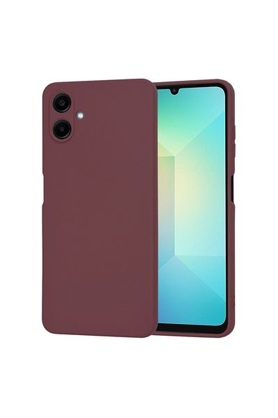 SKYDDAR INNOVATION Case for Samsung Galaxy A06, Velvety Silicone, SoftElegance, Bordeaux, set with sticker