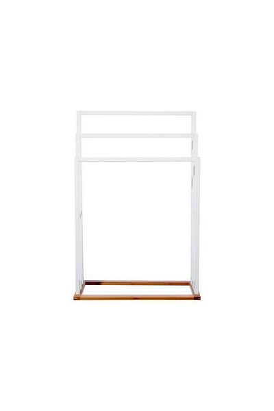 5 five simply smart Lea White towel rack, bamboo, 55x24x82 cm