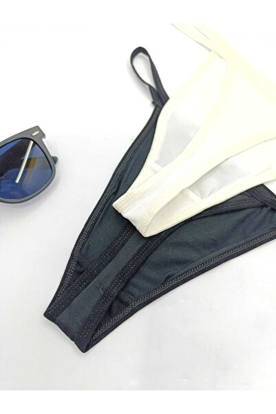 La Linaa Chiloți de damă Tanga 2 bucăți Culoare Negru și Ecru