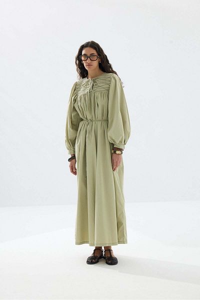 Tailors Room Embroidery Detailed Washable Dress - Green