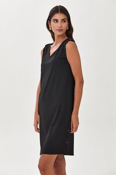 İKİLER V-Neck Skirt Snap Detail Dress 025-2519