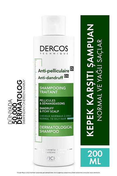 Seddar Collection Dercos Anti-Dandruff Shampoo Anti-Dandruff for Normal and Oily Hair 200 m