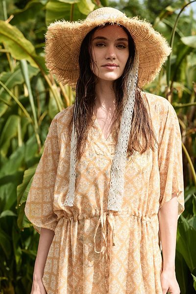 Haşema Lace Detailed Straw Beach Hat 2044