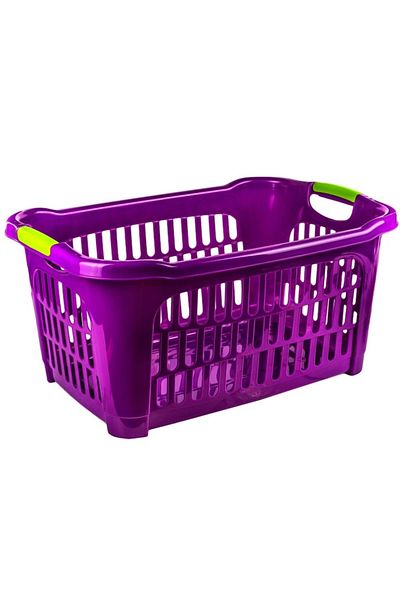 offlimits Purple Plastic Laundry Basket, DecorCasa, 40 L