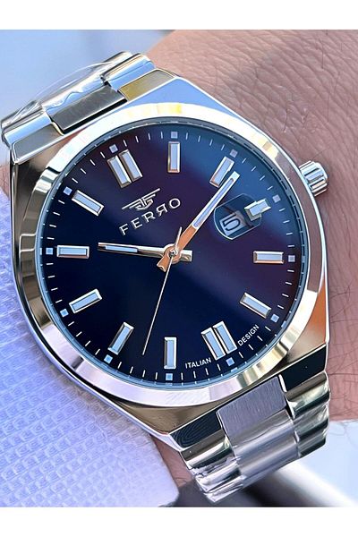 FERRO Steel Cord Engagement and Groom Watch 2 Years Warranty 3 Atm Water Resistant Men Wristwatch 11386A1