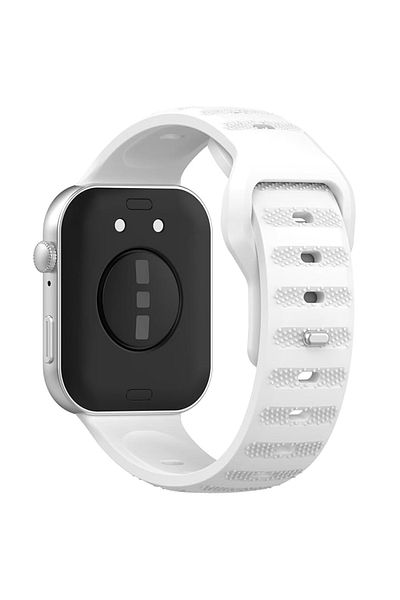 REDz Accessories Curea textură cu puncte, sport, Huawei Watch Fit 3, reglabilă, silicon moale, albă