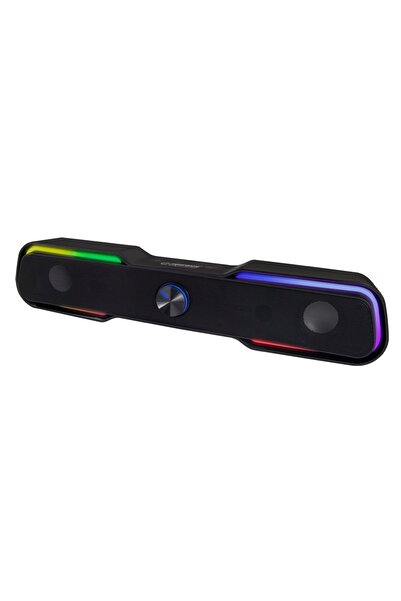 ESPERANZA USB Soundbar 6W with RGB LED, Esperanza Rainbow APALA, 120 cm cable, volume control, black