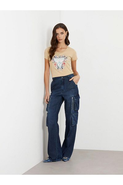 Guess Tricou slim fit pentru femei Flowers Triang