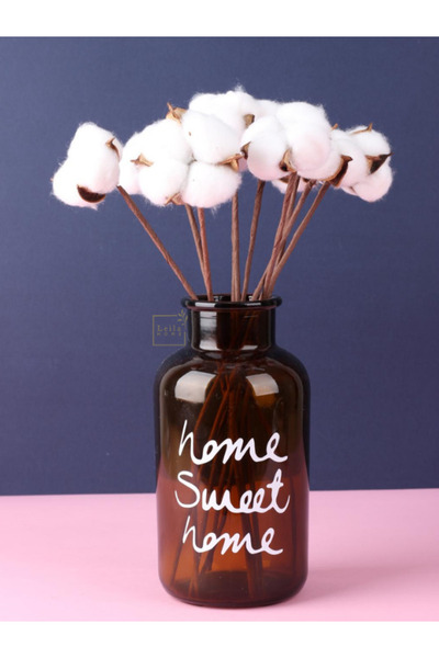 Leila Pamuk Otu Demetli Dekoratif Vazo Home Sweet Home, İskandinav Tarzı