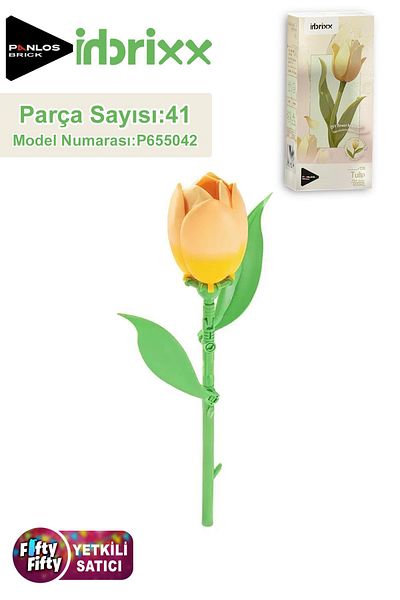 Vagonlife Panlos Inbrixx Series Decorative and Collectible Tulip Flower Model 41 Piece Construction Set -Ffp655042