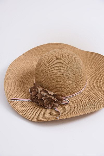 Raneel Kazançlı Alışveriş Straw Women's Beach Pool Garden Hat with Accessories Mink