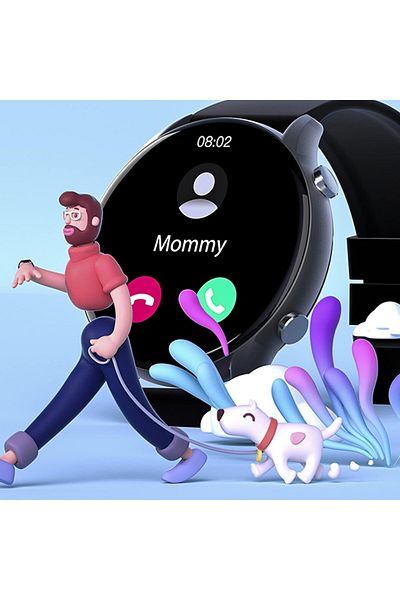 Kieslect Calling Smart Watch Leather Black, YFT2024EU
