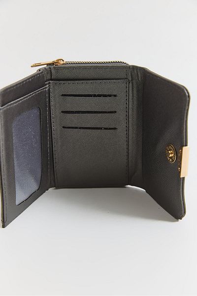 Raneel Kazançlı Alışveriş Mini Wallet with Metal Accessories Closure Smoked