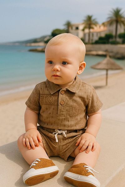 TinyAlp Muslin Fabric Design Ethnic Pattern Baby Boy Summer Set