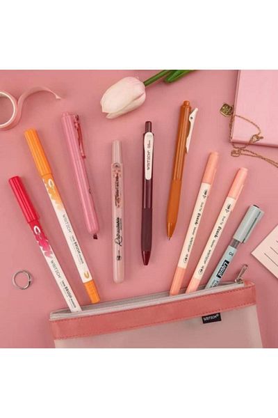 Writech W-Jk03-3 Dusk Pen Set (Red-Pink) - Set of 9