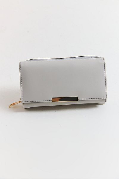 Raneel Kazançlı Alışveriş Zippered Multi-Compartment Women's Wallet Gray