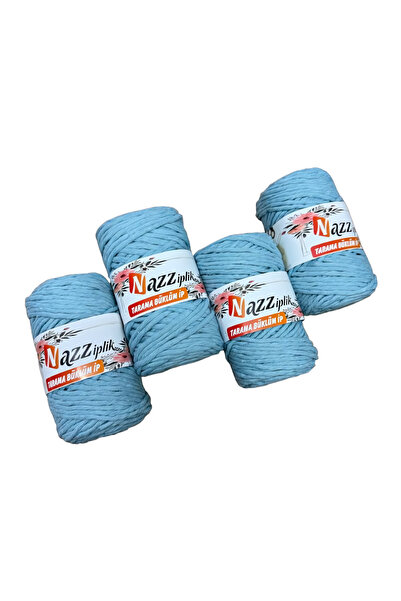 Nazz Синьо боядисан (4 броя x 250 г) памучен макраме шнур