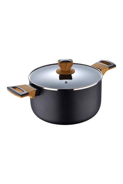 Bergner Casserole with non-stick surface and lid 24 cm Earth Black