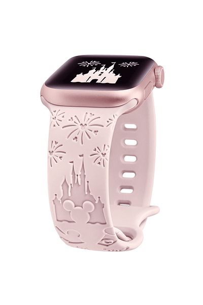 REDz Accessories Disney Castle Strap for Apple Watch, Adjustable, Silicone, Pink - 44/45/46/49 mm