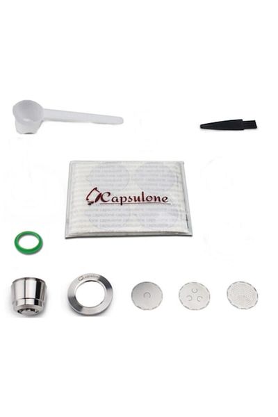 motor starter Nespresso Coffee Capsule Kit, Premium Deluxe, refillable/washable, 304 stainless steel, silver/c